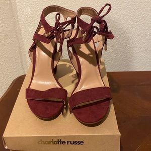 Burgundy Charlotte Russe heels Jennie-02 Sz 8 New
